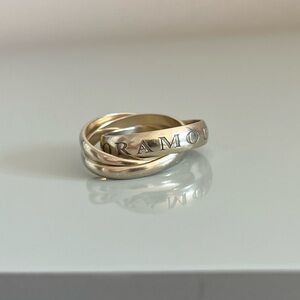 Vintage Cartier Limited Edition 18K White Gold Trinity Ring Size 10
